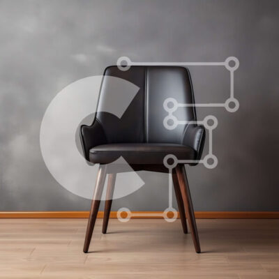 Intra Συλλεκτικό Ξύλινο Παζλ Plywood 4mm - Μοντέρνα μαύρη καρέκλα σε γκρίζο τοίχο Σε Ξύλινο Κουτί - Διαστάσεις Puzzle: 10x10 cm – 25 κομμάτια - Image 1