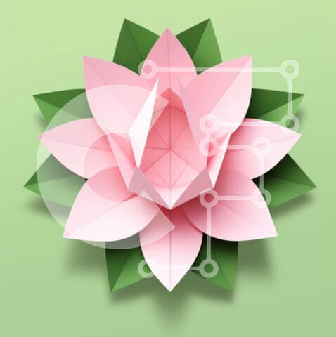 Intra Συλλεκτικό Ξύλινο Παζλ Plywood  4mm - Ροζ χάρτινος γερανός με ανοιχτά φτερά Σε Ξύλινο Κουτί - Διαστάσεις Puzzle: 10x10 cm – 25 κομμάτια - Image 1