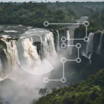 Intra Συλλεκτικό Ξύλινο Παζλ Plywood 4mm - Όμορφος καταρράκτης σε ένα πυκνό δάσος Σε Ξύλινο Κουτί - Διαστάσεις: 10x10 cm – 25 κομμάτια - Image 1