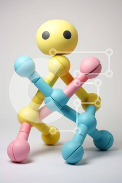 Intra Συλλεκτικό Ξύλινο Παζλ Plywood  4mm - Πολύχρωμη παιχνιδιάρικη φιγούρα από σφαιρικά σχήματα Σε Ξύλινο Κουτί - Διαστάσεις: 10x10 cm – 25 κομμάτια