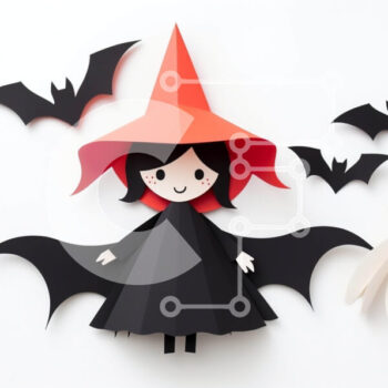 Intra Συλλεκτικό Ξύλινο Παζλ Plywood  4mm - Χαρτί μάγισσας αποκριάτικο κομμένο με νυχτερίδες Σε Ξύλινο Κουτί - Διαστάσεις Puzzle: 10x10 cm – 25 κομμάτια - Image 1