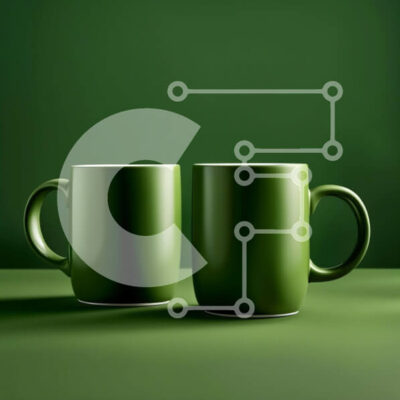 Intra Συλλεκτικό Ξύλινο Παζλ Plywood  4mm - Κομψές πράσινες κούπες σε ένα τραπέζι Σε Ξύλινο Κουτί - Διαστάσεις: 10x10 cm – 25 κομμάτια - Image 1