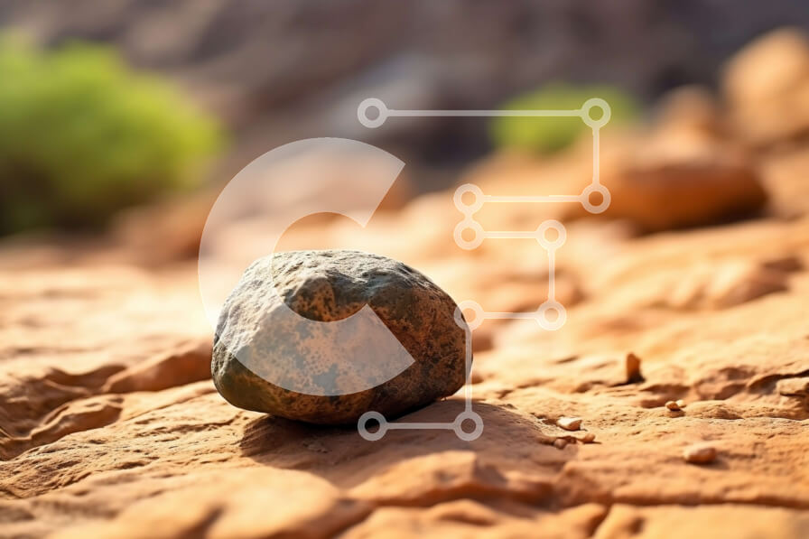 Intra Συλλεκτικό Ξύλινο Παζλ Plywood  4mm - Τραχύ και όμορφο τοπίο με μεγάλο βράχο σε βραχώδες έδαφος Σε Ξύλινο Κουτί - Διαστάσεις Puzzle: 10x10 cm – 25 κομμάτια