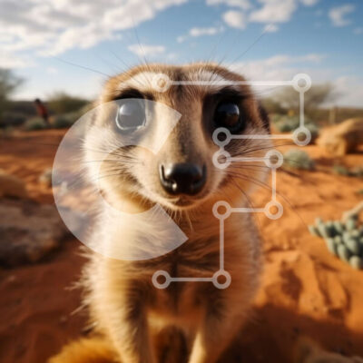 Intra Συλλεκτικό Ξύλινο Παζλ Plywood 4mm - Περίεργη Meerkat που κοιτάζει κατευθείαν στην κάμερα Σε Ξύλινο Κουτί - Διαστάσεις: 10x10 cm – 25 κομμάτια - Image 1