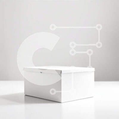 Intra Συλλεκτικό Ξύλινο Παζλ Plywood 4mm - Άδειο λευκό χάρτινο κουτί στο τραπέζι Σε Ξύλινο Κουτί - Διαστάσεις: 10x10 cm – 25 κομμάτια - Image 1