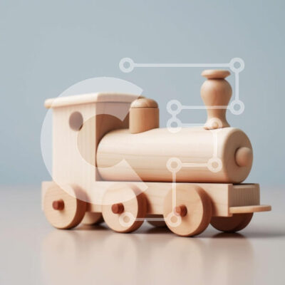 Intra Συλλεκτικό Ξύλινο Παζλ Plywood  4mm - Ξύλινο παιχνίδι τρένο με ατμομηχανή και δύο αυτοκίνητα Σε Ξύλινο Κουτί - Διαστάσεις Puzzle: 10x10 cm – 25 κομμάτια - Image 1