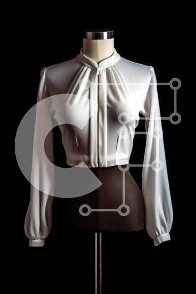 Intra Συλλεκτικό Ξύλινο Παζλ Plywood  4mm - Κομψή λευκή μπλούζα με πλισέ γιακά και μανσέτες Σε Ξύλινο Κουτί - Διαστάσεις Puzzle: 10x10 cm – 25 κομμάτια