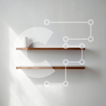 Intra Συλλεκτικό Ξύλινο Παζλ Plywood  4mm - Μινιμαλιστικός λευκός τοίχος με ξύλινο ράφι Σε Ξύλινο Κουτί - Διαστάσεις Puzzle: 10x10 cm – 25 κομμάτια - Image 1