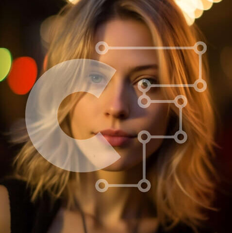 Intra Συλλεκτικό Ξύλινο Παζλ Plywood 4mm - Όμορφο πορτρέτο μιας νεαρής γυναίκας με μπλε μάτια και έναν υπαινιγμό ενός χαμόγελου Σε Ξύλινο Κουτί - Διαστάσεις Puzzle: 10x10 cm – 25 κομμάτια - Image 1