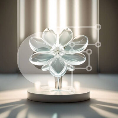 Intra Συλλεκτικό Ξύλινο Παζλ Plywood 4mm - Όμορφη εικόνα ενός λευκού λουλουδιού σε ένα γυάλινο βάζο με το φως του ήλιου να ρέει μέσα από ένα παράθυρο Σε Ξύλινο Κουτί - Διαστάσεις: 10x10 cm – 25 κομμάτια - Image 1