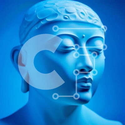 Intra Συλλεκτικό Ξύλινο Παζλ Plywood 4mm - Όμορφο μπλε άγαλμα μιας γυναίκας με κλειστά μάτια και γαλήνια έκφραση Σε Ξύλινο Κουτί - Διαστάσεις Puzzle: 10x10 cm – 25 κομμάτια - Image 1