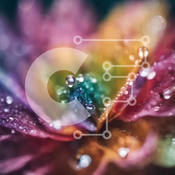 Intra Συλλεκτικό Ξύλινο Παζλ Plywood  4mm - Κοντινό πλάνο πολύχρωμο λουλούδι με σταγονίδια νερού Σε Ξύλινο Κουτί - Διαστάσεις: 10x10 cm – 25 κομμάτια