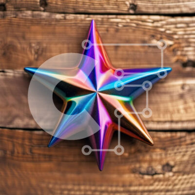 Intra Συλλεκτικό Ξύλινο Παζλ Plywood  4mm - Όμορφο στολίδι σε σχήμα αστεριού που κρέμεται σε ξύλινη επιφάνεια Σε Ξύλινο Κουτί - Διαστάσεις: 10x10 cm – 25 κομμάτια - Image 1