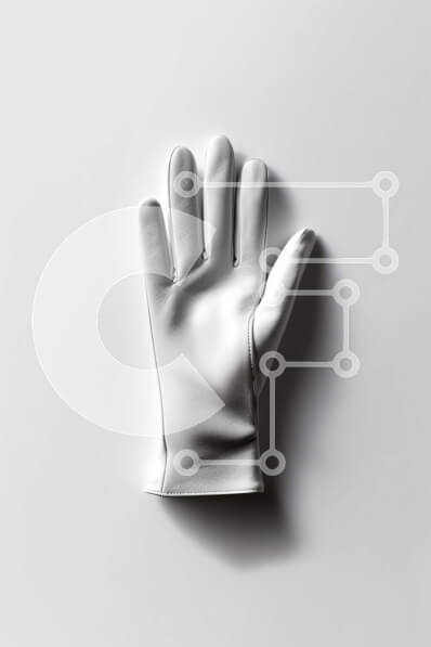 Intra Συλλεκτικό Ξύλινο Παζλ Plywood  4mm - Κομψό λευκό δερμάτινο γάντι με λεπτομέρεια με φερμουάρ Σε Ξύλινο Κουτί - Διαστάσεις Puzzle: 10x10 cm – 25 κομμάτια