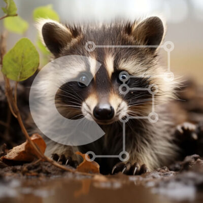 Intra Συλλεκτικό Ξύλινο Παζλ Plywood  4mm - Χαριτωμένο ρακούν που κρυφοκοιτάζει από την τρύπα στο έδαφος Σε Ξύλινο Κουτί - Διαστάσεις: 10x10 cm – 25 κομμάτια - Image 1