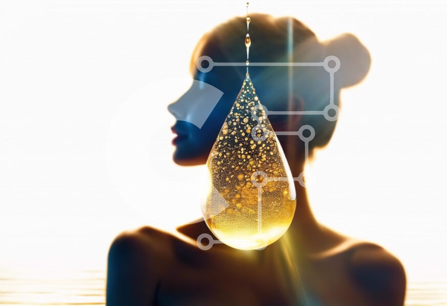 Intra Συλλεκτικό Ξύλινο Παζλ Plywood  4mm - Σιλουέτα γυναίκας βυθισμένη στο νερό με σταγονίδιο που πέφτει Σε Ξύλινο Κουτί - Διαστάσεις Puzzle: 10x10 cm – 25 κομμάτια