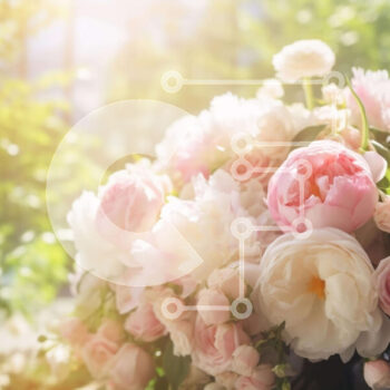 Intra Συλλεκτικό Ξύλινο Παζλ Plywood  4mm - Φρέσκα ροζ και λευκά λουλούδια σε ένα βάζο σε ένα τραπέζι Σε Ξύλινο Κουτί - Διαστάσεις: 10x10 cm – 25 κομμάτια - Image 1