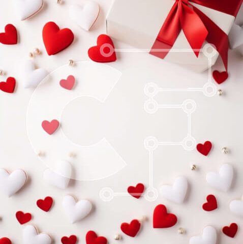 Intra Συλλεκτικό Ξύλινο Παζλ Plywood 4mm - Κουτί δώρου για την ημέρα του Αγίου Βαλεντίνου με καρδιές και τριαντάφυλλα σε άσπρο φόντο Σε Ξύλινο Κουτί - Διαστάσεις: 10x10 cm – 25 κομμάτια - Image 1