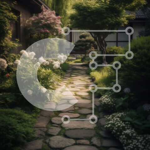 Intra Συλλεκτικό Ξύλινο Παζλ Plywood  4mm - Γραφικό μονοπάτι που οδηγεί στον ιαπωνικό κήπο Σε Ξύλινο Κουτί - Διαστάσεις: 10x10 cm – 25 κομμάτια - Image 1