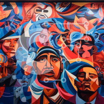 Intra Συλλεκτικό Ξύλινο Παζλ Plywood 4mm - Πολύχρωμη τοιχογραφία που απεικονίζει την ενότητα και τη διαφορετικότητα Σε Ξύλινο Κουτί - Διαστάσεις Puzzle: 10x10 cm – 25 κομμάτια - Image 1