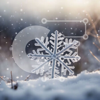 Intra Συλλεκτικό Ξύλινο Παζλ Plywood  4mm - Χειμερινή νιφάδα χιονιού σε φόντο χιονιού Σε Ξύλινο Κουτί - Διαστάσεις Puzzle: 10x10 cm – 25 κομμάτια - Image 1