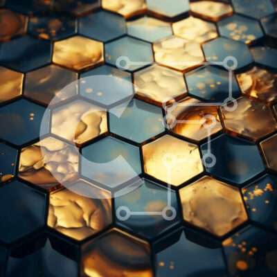 Intra Συλλεκτικό Ξύλινο Παζλ Plywood  4mm - Κοντινό πλάνο μοτίβο κηρήθρας σε χρυσό και μαύρο Σε Ξύλινο Κουτί - Διαστάσεις Puzzle: 10x10 cm – 25 κομμάτια - Image 1