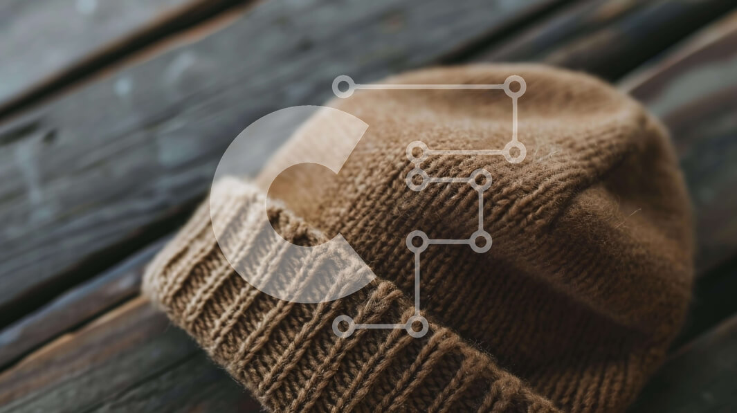 Intra Συλλεκτικό Ξύλινο Παζλ Plywood  4mm - Καφέ πλεκτό Beanie σε ξύλινο τραπέζι Σε Ξύλινο Κουτί - Διαστάσεις Puzzle: 10x10 cm – 25 κομμάτια