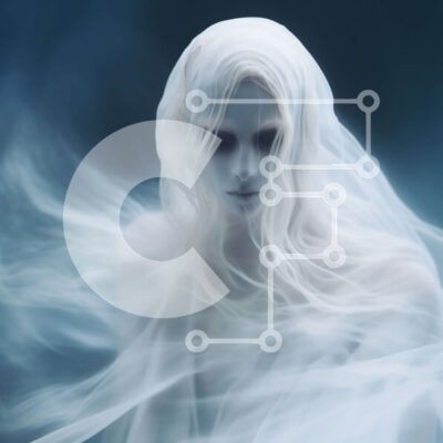 Intra Συλλεκτικό Ξύλινο Παζλ Plywood 4mm - Μυστηριώδης και αιθέρια εικόνα μιας γυναίκας που επιπλέει στον αέρα Σε Ξύλινο Κουτί - Διαστάσεις Puzzle: 10x10 cm – 25 κομμάτια - Image 1