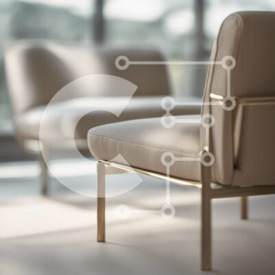 Intra Συλλεκτικό Ξύλινο Παζλ Plywood  4mm - Μοντέρνο μινιμαλιστικό σαλόνι με λευκό δερμάτινο καναπέ και ξύλινο τραπεζάκι σαλονιού Σε Ξύλινο Κουτί - Διαστάσεις Puzzle: 10x10 cm – 25 κομμάτια - Image 1