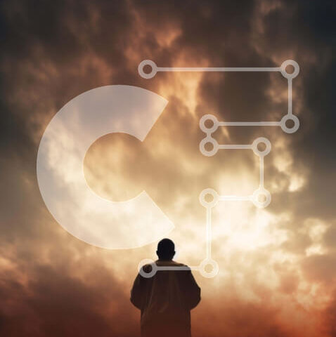 Intra Συλλεκτικό Ξύλινο Παζλ Plywood 4mm - Άτομο που κοιτάζει τον συννεφιασμένο ουρανό Σε Ξύλινο Κουτί - Διαστάσεις Puzzle: 10x10 cm – 25 κομμάτια - Image 1