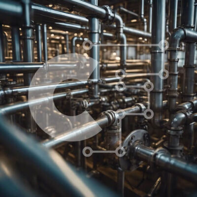 Intra Συλλεκτικό Ξύλινο Παζλ Plywood  4mm - Βιομηχανικοί μεταλλικοί σωλήνες και εξαρτήματα Σε Ξύλινο Κουτί - Διαστάσεις Puzzle: 10x10 cm – 25 κομμάτια - Image 1