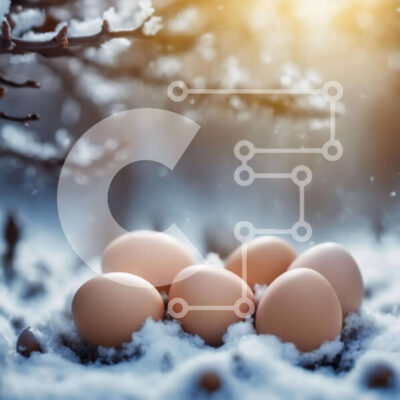 Intra Συλλεκτικό Ξύλινο Παζλ Plywood  4mm - Καφετιά αυγά στο χιόνι με τα κλαδιά και τα δέντρα Σε Ξύλινο Κουτί - Διαστάσεις: 10x10 cm – 25 κομμάτια - Image 1