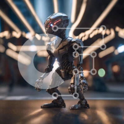 Intra Συλλεκτικό Ξύλινο Παζλ Plywood  4mm - Παιχνίδι ρομπότ σε κίνηση στο τραπέζι με τα φώτα γύρω Σε Ξύλινο Κουτί - Διαστάσεις: 10x10 cm – 25 κομμάτια - Image 1