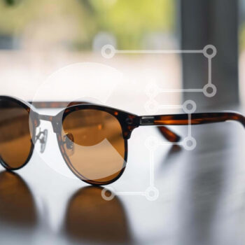 Intra Συλλεκτικό Ξύλινο Παζλ Plywood  4mm - Γυαλιά ηλίου καφέ φακού στο τραπέζι μπροστά από το ανοιχτό παράθυρο Σε Ξύλινο Κουτί - Διαστάσεις Puzzle: 10x10 cm – 25 κομμάτια - Image 1