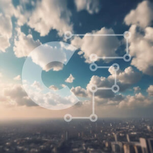 Intra Συλλεκτικό Ξύλινο Παζλ Plywood  4mm - Θολός ορίζοντας της πόλης με τα σύννεφα Σε Ξύλινο Κουτί - Διαστάσεις Puzzle: 10x10 cm – 25 κομμάτια