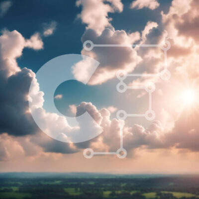 Intra Συλλεκτικό Ξύλινο Παζλ Plywood 4mm - Συννεφιασμένος ουρανός με τον Ήλιο ορατό από απόσταση Σε Ξύλινο Κουτί - Διαστάσεις Puzzle: 10x10 cm – 25 κομμάτια - Image 1