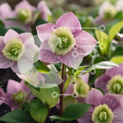 Intra Συλλεκτικό Ξύλινο Παζλ Plywood  4mm - Ομάδα μωβ και πράσινα λουλούδια στον κήπο Σε Ξύλινο Κουτί - Διαστάσεις: 10x10 cm – 25 κομμάτια - Image 1