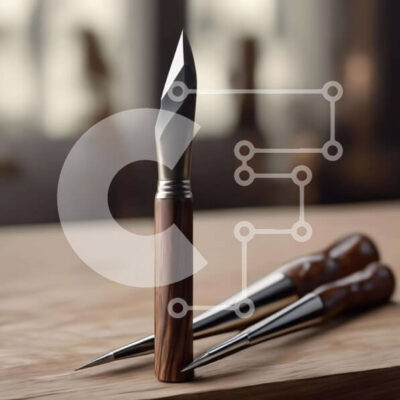 Intra Συλλεκτικό Ξύλινο Παζλ Plywood  4mm - Ξύλινο τραπέζι με εργαλεία ακονίσματος και σμύριδα Σε Ξύλινο Κουτί - Διαστάσεις: 10x10 cm – 25 κομμάτια - Image 1