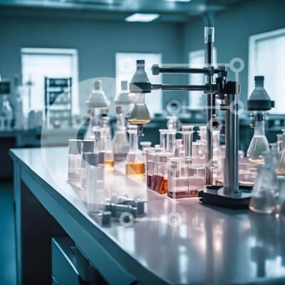 Intra Συλλεκτικό Ξύλινο Παζλ Plywood  4mm - Εργαστηριακός εξοπλισμός - Ποτήρια ζέσεως, φιάλες και δοκιμαστικοί σωλήνες Σε Ξύλινο Κουτί - Διαστάσεις Puzzle: 10x10 cm – 25 κομμάτια - Image 1