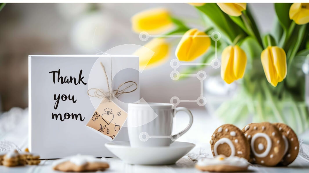 Intra Συλλεκτικό Ξύλινο Παζλ Plywood  4mm - Καφές και λουλούδια για τη γιορτή της μητέρας με ευχαριστήρια κάρτα Σε Ξύλινο Κουτί - Διαστάσεις: 10x10 cm – 25 κομμάτια