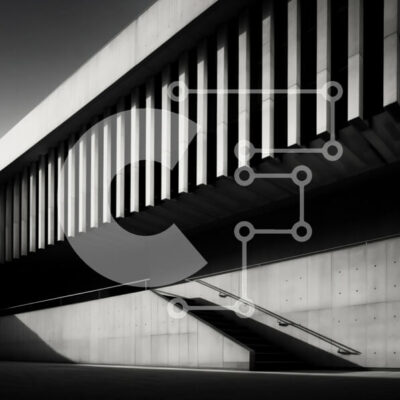 Intra Συλλεκτικό Ξύλινο Παζλ Plywood 4mm - Άδειο κτίριο με σκάλες και ένα άτομο που περιμένει Σε Ξύλινο Κουτί - Διαστάσεις Puzzle: 10x10 cm – 25 κομμάτια - Image 1