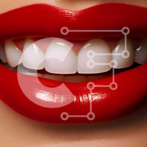 Intra Συλλεκτικό Ξύλινο Παζλ Plywood  4mm - Όμορφη εικόνα μιας γυναίκας με τέλειο χαμόγελο και κόκκινο κραγιόν Σε Ξύλινο Κουτί - Διαστάσεις Puzzle: 10x10 cm – 25 κομμάτια