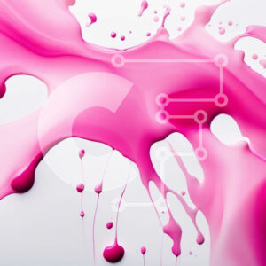 Intra Συλλεκτικό Ξύλινο Παζλ Plywood  4mm - Ζωντανό ροζ υγρό πιτσίλισμα σε καθαρό λευκό φόντο Σε Ξύλινο Κουτί - Διαστάσεις Puzzle: 10x10 cm – 25 κομμάτια