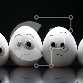 Intra Συλλεκτικό Ξύλινο Παζλ Plywood  4mm - Ομάδα λευκών αυγών με διαφορετικές εκφράσεις σε σειρά Σε Ξύλινο Κουτί - Διαστάσεις Puzzle: 10x10 cm – 25 κομμάτια - Image 1