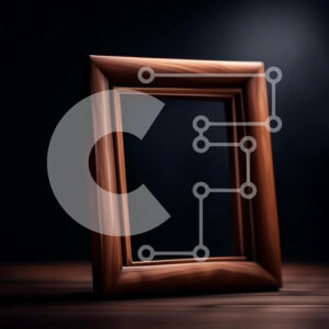 Intra Συλλεκτικό Ξύλινο Παζλ Plywood  4mm - Άδειο ξύλινο πλαίσιο φωτογραφιών σε σκούρο ξύλινο τραπέζι Σε Ξύλινο Κουτί - Διαστάσεις: 10x10 cm – 25 κομμάτια