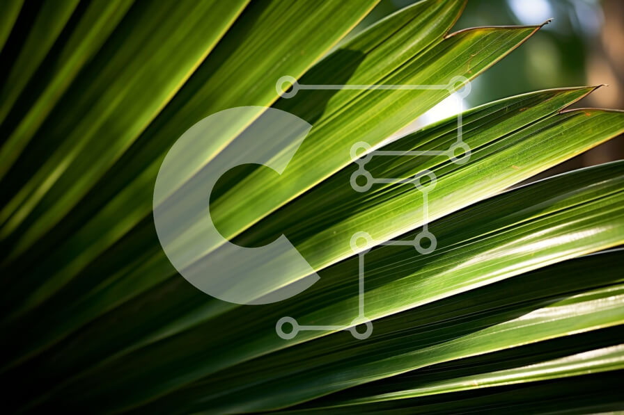 Intra Συλλεκτικό Ξύλινο Παζλ Plywood  4mm - Κοντινή όψη ενός υγιούς φύλλου φοίνικα Σε Ξύλινο Κουτί - Διαστάσεις: 10x10 cm – 25 κομμάτια