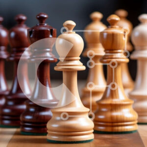 Intra Συλλεκτικό Ξύλινο Παζλ Plywood  4mm - Ξύλινα κομμάτια σκακιού σε μια σκακιέρα Σε Ξύλινο Κουτί - Διαστάσεις Puzzle: 10x10 cm – 25 κομμάτια