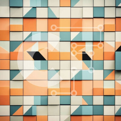 Intra Συλλεκτικό Ξύλινο Παζλ Plywood 4mm - Κοντινό πλάνο τοίχου από τούβλα με υφή με πορτοκαλί και μπλε αποχρώσεις Σε Ξύλινο Κουτί - Διαστάσεις Puzzle: 10x10 cm – 25 κομμάτια - Image 1