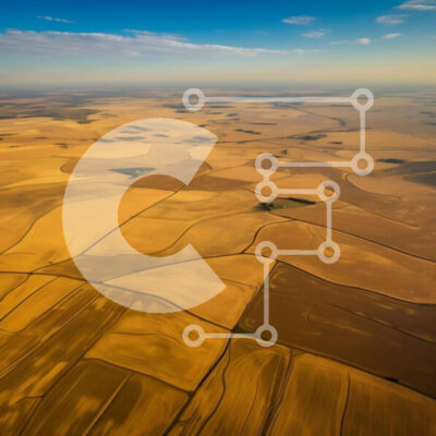 Intra Συλλεκτικό Ξύλινο Παζλ Plywood  4mm - Αεροφωτογραφία του κίτρινου αγροκτήματος με καλλιέργειες και γεωργική δραστηριότητα Σε Ξύλινο Κουτί - Διαστάσεις: 10x10 cm – 25 κομμάτια - Image 1