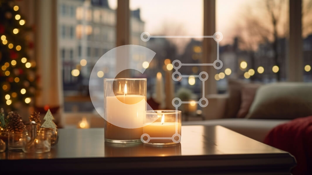 Intra Συλλεκτικό Ξύλινο Παζλ Plywood  4mm - Κεριά διακοπών στο τραπέζι Σε Ξύλινο Κουτί - Διαστάσεις: 10x10 cm – 25 κομμάτια